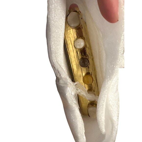 Prestige Opal Gemstone & Brass Ramla Clutch Handbag Current Collection $335 - Picture 3 of 5